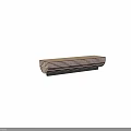 Landscape Seats Wooden Striped Design With Black Base Modern Outdoor Garden Furniture