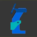 Blue Self Service Kiosk with Green Interface Display Screen and Dynamic Type Label