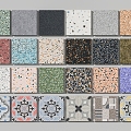 Modern floor tile terrazzo ground combination 3d model