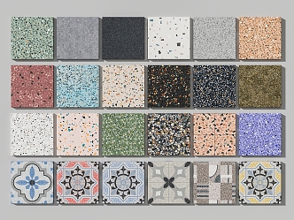 Modern floor tile terrazzo ground combination 3d model