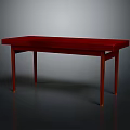 Modern Red Rectangular Table With Simple Design Sleek Legs And Smooth Surface 3d model