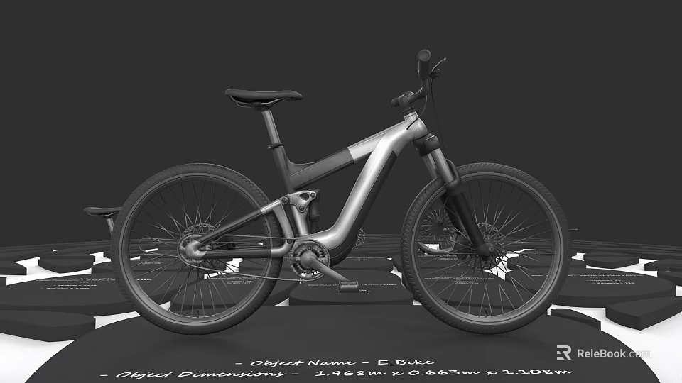 Lightweight Modern Mountain Bike With Aluminum Frame Disc Brakes And Suspension 3d model 