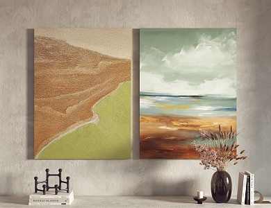 Modern abstract painting hanging painting decorative painting 3d model