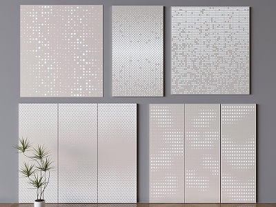 Art punching plate aluminum-plastic plate perforated transparent plate background wall luminous punching aluminum plate wall panel 3d model