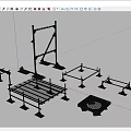 Industrial Metal Support Frames With Grid Platform Base Stands And Varied Shapes