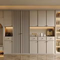Modern Minimalist Sideboard With Open Shelves Closed Cabinets Built in Lighting And Elegant Design
