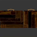 Creative Wooden Patchwork Furniture Piece With Geometric Wood Blocks And Textured Panels