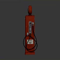 Vintage Red Gas Pump With GAS Sign Regular Label And Fuel Nozzle