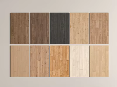 Wooden Flooring Sample Collection Featuring Various Colors And Different Textures 3d model