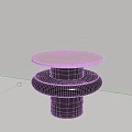 Modern Minimalist Side Table With Light Round Top And Black Circular Rings Base 3d model