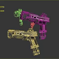 Futuristic Sci Fi Guns Featuring Mechanical Details And Metallic Tactical Design