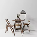 Stylish Wooden Outdoor Chairs Design With Matching Table Floor Lamp And Flower Vase