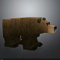 3D Pixelated Block Style Bear Model In Digital Art Rendering 3d model
