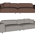 Leather double sofa Modern double sofa 3d model