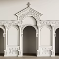 European-style arch carved arch 3d model