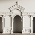 European-style arch carved arch 3d model