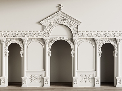 European-style arch carved arch 3d model