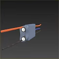 Gray Electrical Connector With Orange Blue Black Wires For Electrical Connections
