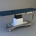 Medical Equipment Professional Adjustable Surgical Table with Blue Mattress Stable White Base on Rolling Casters