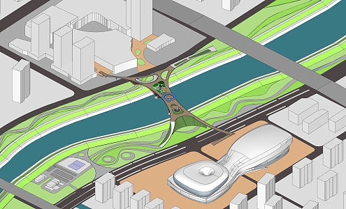 Landscape Bridge Design 3d model