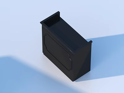 Black Container With Lid Minimalist Design Smooth Surface 3D Render 3d model