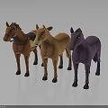 Vibrant Cartoon Horses 3D Models with Different Colors for Decorative Design Projects 3d model
