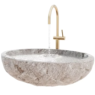 Stone Washbasin Stone Washbasin Faucet Stone Washbasin Homestay Washbasin Vintage Washbasin 3d model