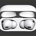 White Wireless Earbuds In Open Charging Case With LED Indicator