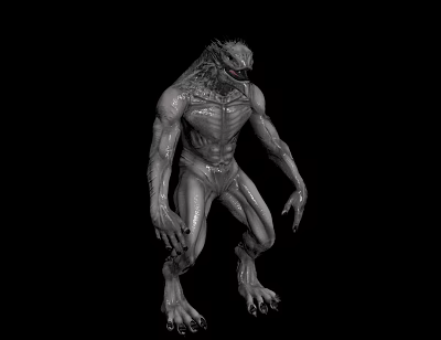 Modern Game Character Humanoid Monster Mutant Alien Orc Water Ghost Water Monster Monster Monster Alien Monster Demon Monster 3d model