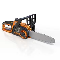 Orange And Black Electric Chainsaw With Ergonomic Handle Sharp Metal Chain For Efficient Cutting Tasks
