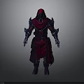 Man in Red Cloak and Purple Armor Detailed Fantasy Character Design
