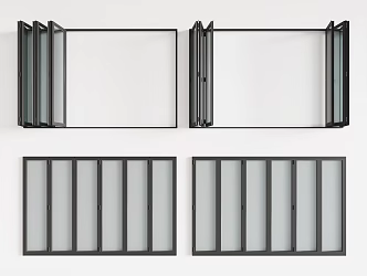 Folding door folding sliding door glass door balcony door multi-link sliding door 3d model