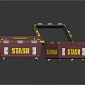 Durable Red and Yellow Storage Boxes with STASH Design for Organizing Items