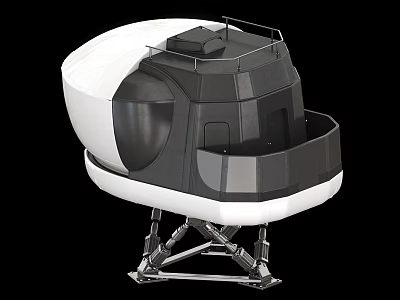 Modern Exploration Lander Module With White Black Structure And Support Legs 3d model