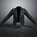 Fashionable Black Leather Jacket With Zipper And Button Details For Daily Use