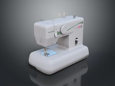 White Electric Sewing Machine With Control Dials And Stitching Functions For DIY Projects 3d model