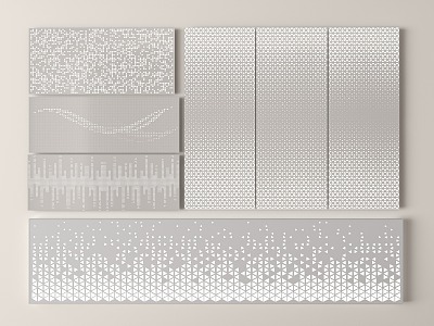 Modern Perforated Panel View Wall Enclosure Perforated Panel Hollow Panel Partition Aluminum Transmissivity Panel 3d model