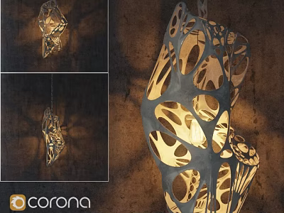 Unique Irregular Pendant Light With Hollow Out Design For Modern Interior Decor 3d model