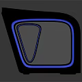 Futuristic Computer Accessory In Black And Blue Design With Transparent Panel And Glowing Edges