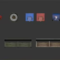 Green and Brown Outdoor Benches with Metal Frames Wooden Seats and Backrests in Urban Space