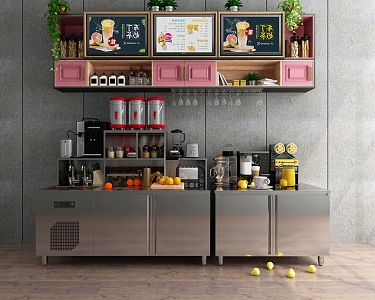 Modern Workbench Cafe Workbench Console Back Kitchen Equipment 3d model