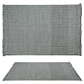 Modern Square Woven Rug With Textured Gray Design For Living Room Floor