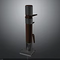 Stylish Wooden Structural Component With Metal Base Metal Rings And Side Handles