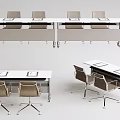 Modern Conference Table With Metal Frame And Matching Chairs For Office Meetings