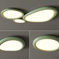 Green Modern Irregular Shape Multiple Panels Illuminated Ceiling Light For Minimalist Home Interior 3d model