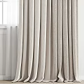 Beige Fabric Curtains With Sheer Layers And Natural Light Through Window