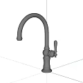 Chrome Kitchen Faucet with Curved Spout and Single Handle Classic Design for Modern Sinks