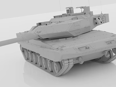 Modern Military Tank 3D Model with Turret Cannon and Tracks in Detailed Rendering 3d model