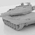 Modern Military Tank 3D Model with Turret Cannon and Tracks in Detailed Rendering