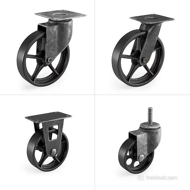 Durable Hardware Tools Metal Caster Wheels with Various Designs for Equipment Mobility 3d model 